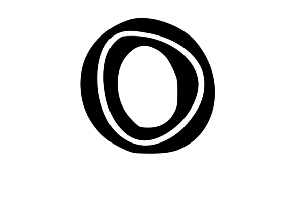 Bold Outlined Comic Mono Number 0 for Graphics and Crafts