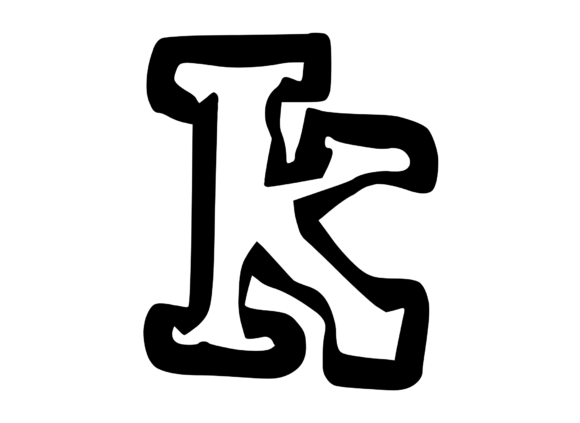 Bold Punk Hand Drawn Mono Letter K