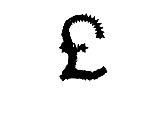 Crazy Spiky Cactus Themed Mono £: A Bold Graphics and Crafts Asset