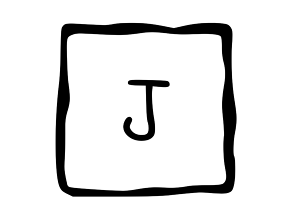 Hand Drawn Outlined Frame with Mono J: A Craft and Graphics Gem