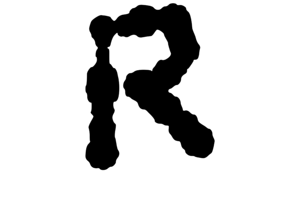 Ink Blot Stain Mono Letter R: A Unique Graphic for Crafts