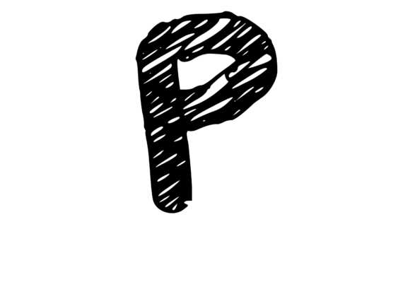 Review: Rough and Messy Scribbled Mono Letter P for Graphics