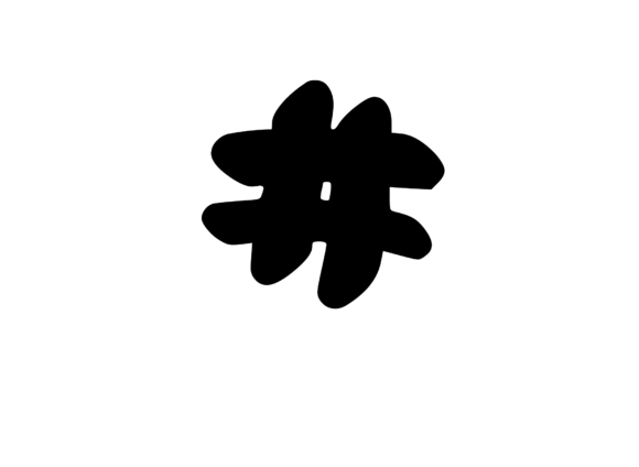 Rough Tough Fat Felt Tip Mono Hashtag Graphics for Crafts