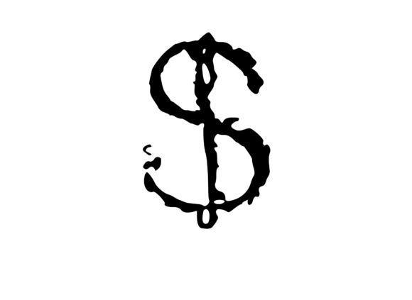 Scratched Mono Textured Dollar: A Versatile Graphic for Crafts