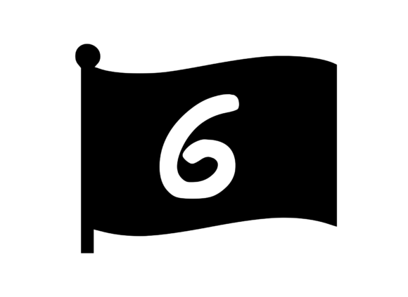 Waving Flag with Mono 6: A Versatile Graphic for Crafts and Branding