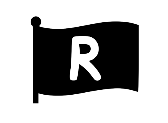 Waving Flag with Mono R: A Versatile Graphic for Crafts